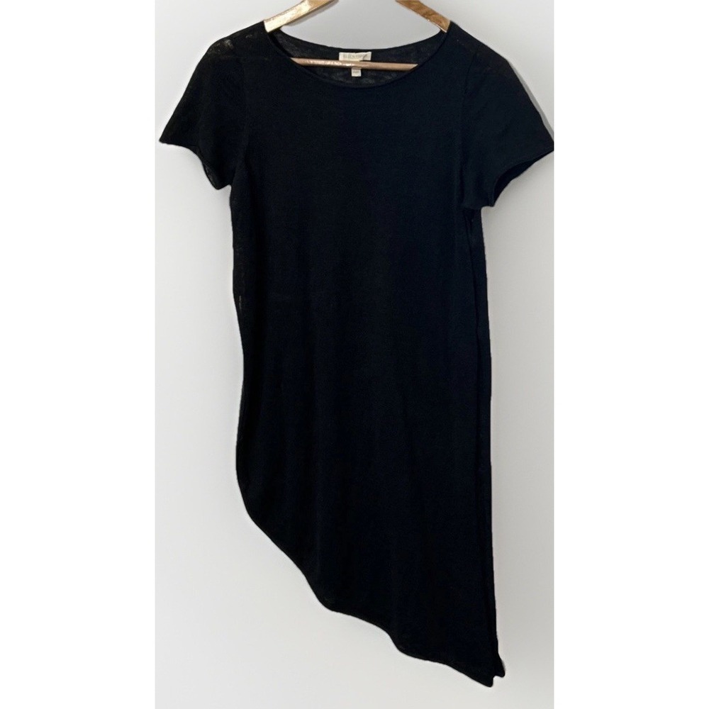Eileen Fisher Sheer Swimsuit Cover Up Asymmetrical Split Sides EC Organic Linen